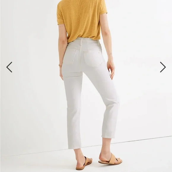 NWOT Madewell Classic Straight Leg Jean Petite Cropped Tile White Sz 23P - Picture 13 of 15